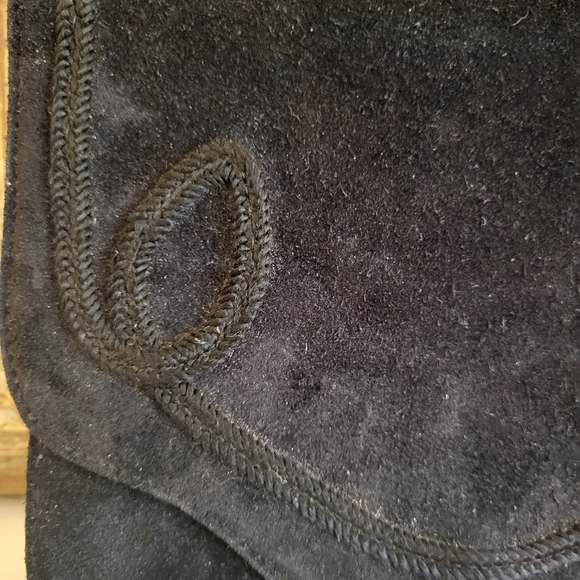 1950s Lord And Taylor black suede clutch bag - Picture 4 of 11